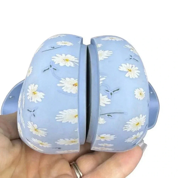 Melissa Floral Ballet Flats Sandals Shoes Size 6 Blue Daisies Pull On Round Toe - Picture 7 of 8